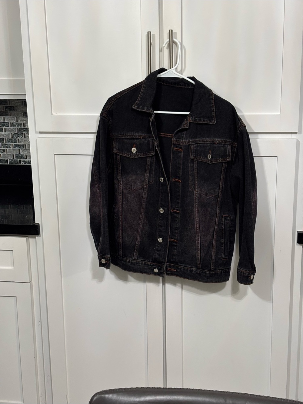 Women’s SheinBlack Denim Jacket - Size XS oversized fits like a medium to large
